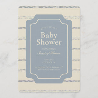 Invitación Minimal Stripe Geometric Gender Neutral Beige Blue