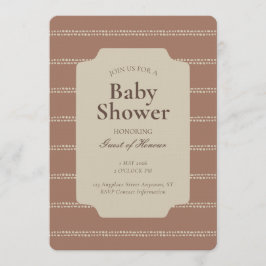 Invitación Minimal Stripe Geometric Unisex Beige Brown