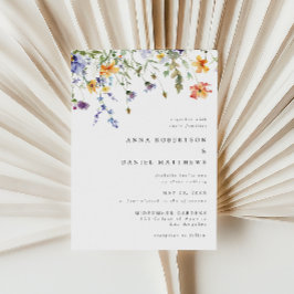 Invitación Minimal Watercolor Wildflower Wedding Invitation
