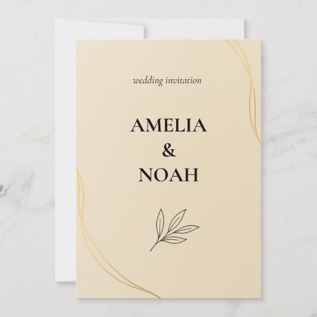 Invitación Minimal Wedding Invitation Template – Elegant  (Anverso)