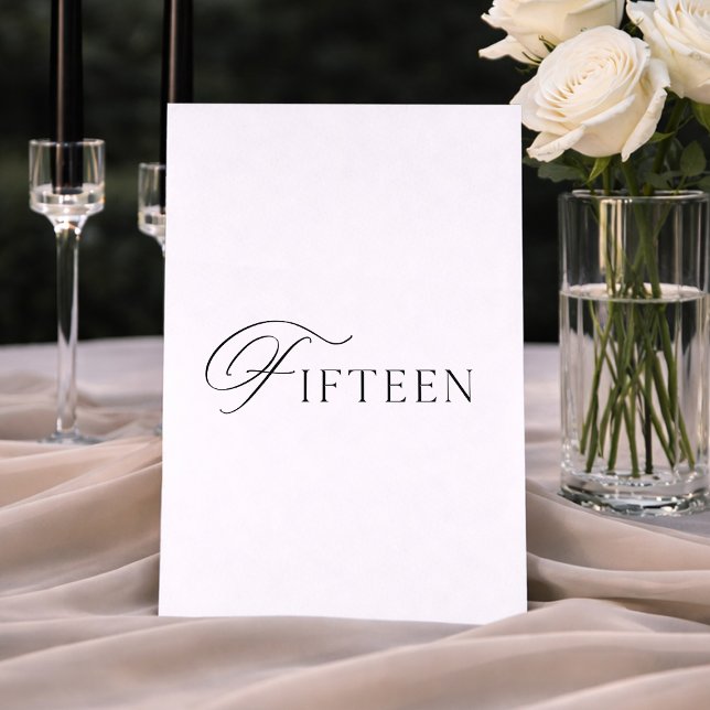 Invitación Minimal Wedding Table Number Fifteen Sign  (Subido por el creador)