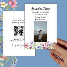Minimal Wildflower Custom Photo Save the Date Card
