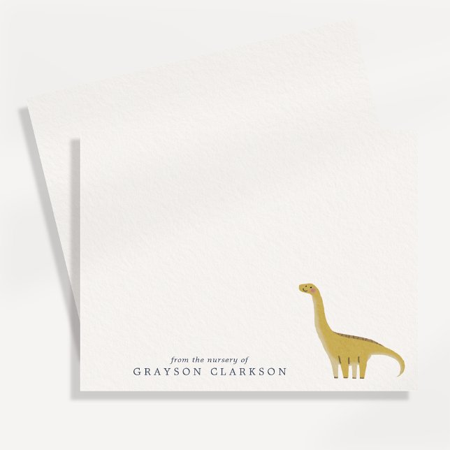 Invitación Minimal Yellow Dinosaur Nursery Note Card (Subido por el creador)