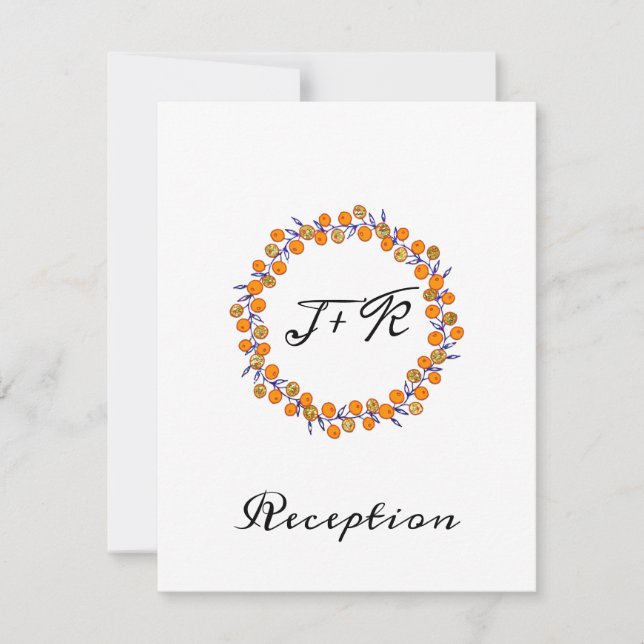 Invitación Minimalismo Blanco Boda Azul Marino Oro (Anverso)