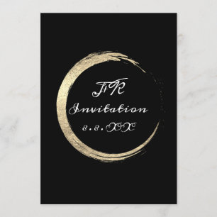 Invitación Mínimalismo blanco negro monogramas Iniciales de O