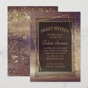 Invitación Minimalismo brillante   Dulce Naranja Quemado Polv