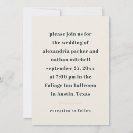 Invitación Minimalismo colorido | Boda de carbón vegetal y cr