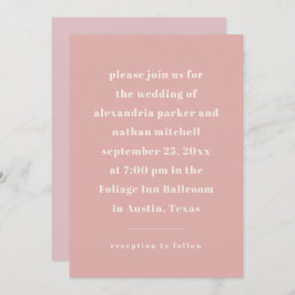 Invitación Minimalismo colorido | Rosa moderno