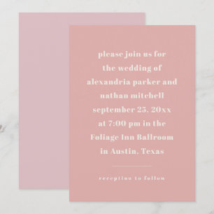 Invitación Minimalismo colorido   Rosa moderno