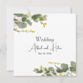 Invitación Minimalismo de flores de mimosa