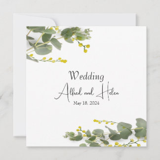 Invitación Minimalismo de flores de mimosa