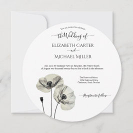 Invitación Minimalismo sencillo y elegante, adornos blancos y