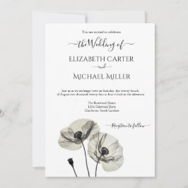 Invitación Minimalismo sencillo y elegante, adornos blancos y