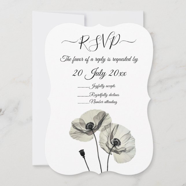 Invitación Minimalismo sencillo y elegante, adornos blancos y (Anverso)