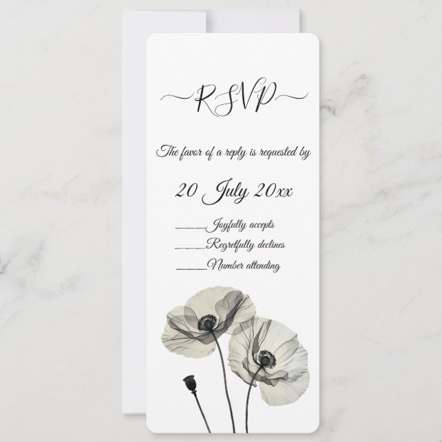 Invitación Minimalismo sencillo y elegante, adornos blancos y (Anverso)