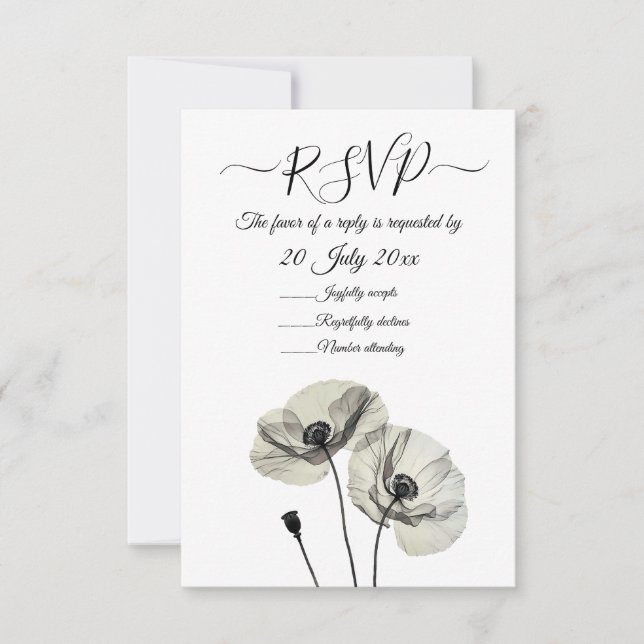 Invitación Minimalismo sencillo y elegante, adornos blancos y (Anverso)