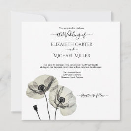Invitación Minimalismo sencillo y elegante, adornos blancos y