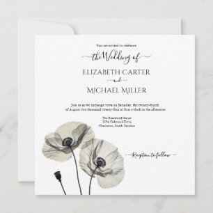 Invitación Minimalismo sencillo y elegante, adornos blancos y