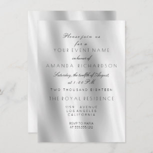 Invitación Minimalismo Tela de seda gris blanco Ombre Cumplea