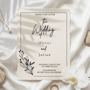 Invitación Minimalismo Urbano: La Estética de Oliver & Julian
