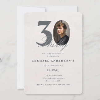 Invitación Minimalist 30th Year Birthday Invitation