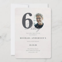 Minimalist 60th Year Birthday Invitation