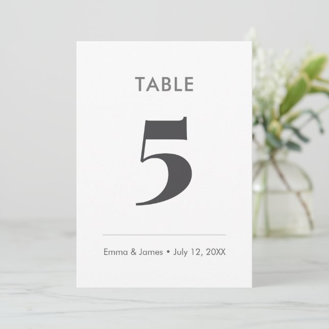 Invitación Minimalist Ampersand Wedding | Table Number (Anverso de pie)