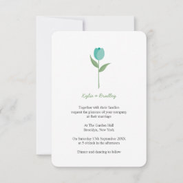 Invitación Minimalist Aquamarine Tulip