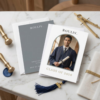 Invitación Minimalist Arch Photo Graduation | Rolling Stone