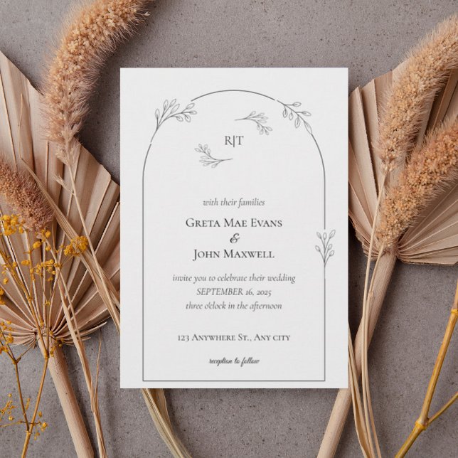 Invitación Minimalist Arch Wedding Invitation (Subido por el creador)