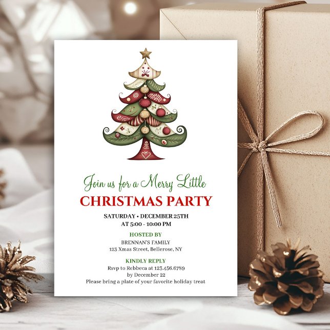 Invitación Minimalist artistic Christmas tree celebration  (Minimalist artistic Christmas tree celebration card)