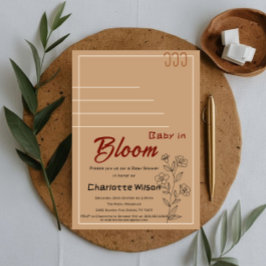Invitación Minimalist Baby In Bloom Wildflower Baby Shower