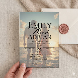 Invitación Minimalist Beach Destination Photo Wedding 