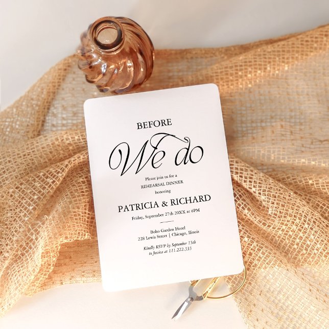Invitación Minimalist Before We Do Rehearsal Dinner (Subido por el creador)