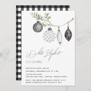 Invitación Minimalist Black and White Elephant