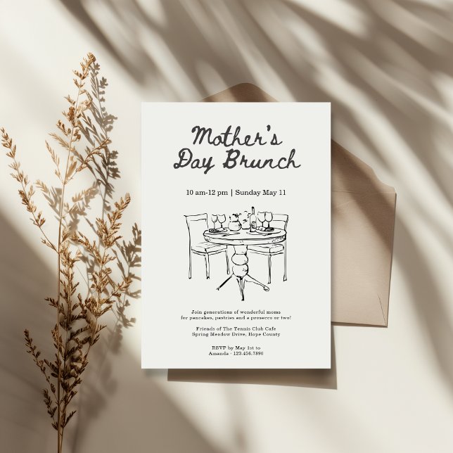 Invitación Minimalist Black and White Mother's Day Brunch (Subido por el creador)