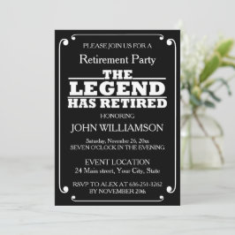 Invitación Minimalist Black and White Retirement Party 