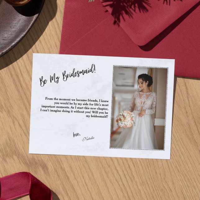 Invitación Minimalist Black & White Bridesmaid Proposal Card (Minimalist Black & White Bridesmaid Proposal Card)