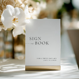 Invitación Minimalist Black & White Guest Book Sign