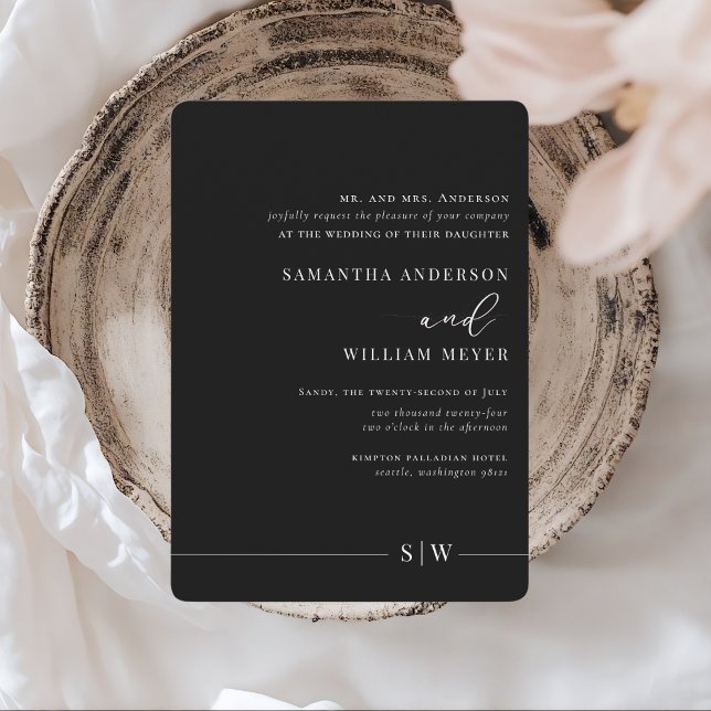 Invitación Minimalist Black & White Wedding  (Subido por el creador)