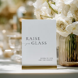 Invitación Minimalist Black & White Wedding Bar Sign