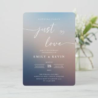 Invitación Minimalist Blurred Gradient Script Elegant Wedding