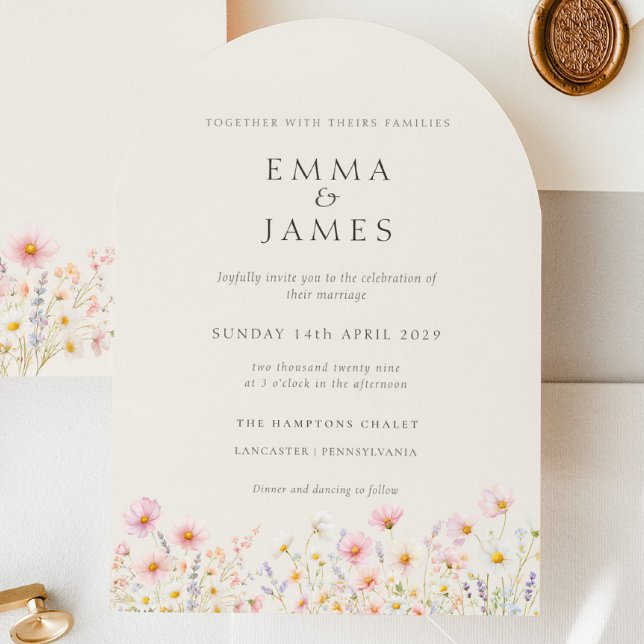 Invitación Minimalist Boho Floral Wedding Invitation (Minimalist Boho Floral Wedding Invitation)