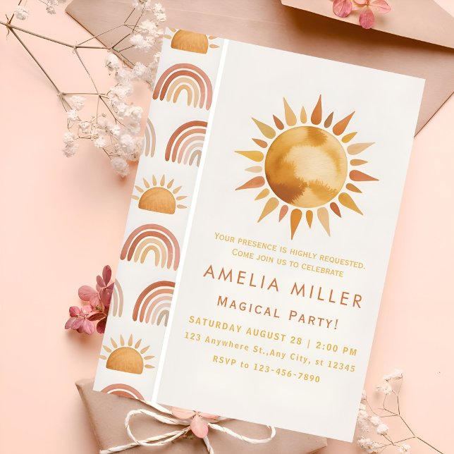 Invitación Minimalist Boho Sunshine & Rainbow Friendship (Subido por el creador)