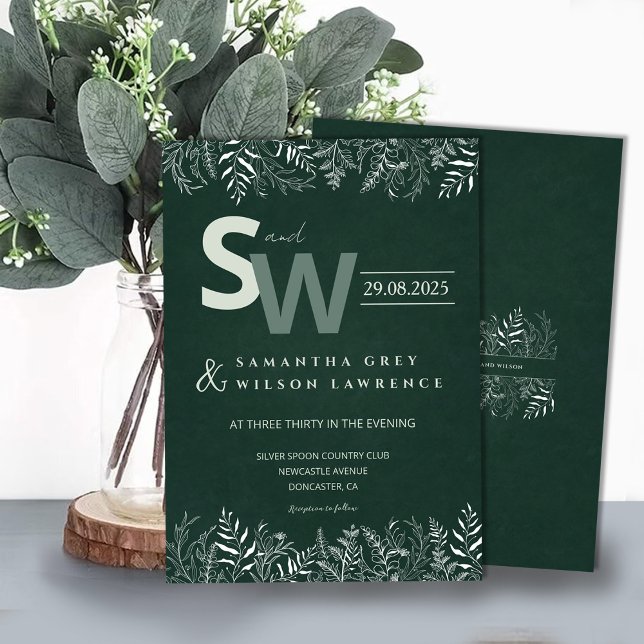Invitación Minimalist Botanical Leafy Wedding Invitation (Subido por el creador)