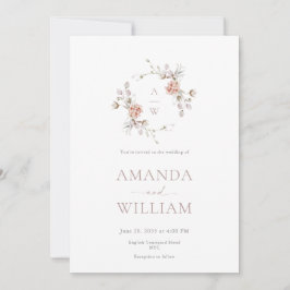 Invitación Minimalist Botanical Monogram Invitation