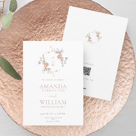 Invitación Minimalist Botanical Monogram Invitation