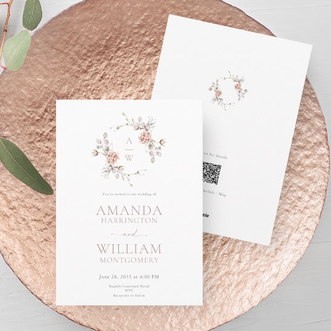Invitación Minimalist Botanical Monogram Invitation (Subido por el creador)