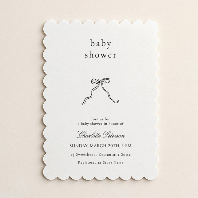 Invitación Minimalist Bow Baby Shower Invitation (Subido por el creador)