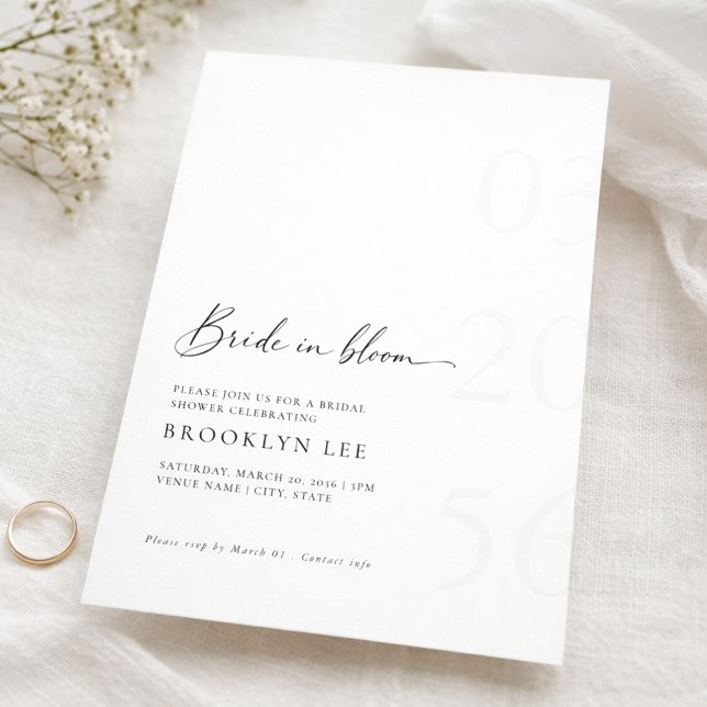 Invitación Minimalist Bride In Bloom bridal Shower Invitation (Subido por el creador)